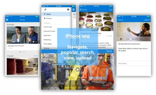 Office 365 Video iPhone 520x319 Microsoft rolls out Office 365 Video for better internal communications on desktop and mobile