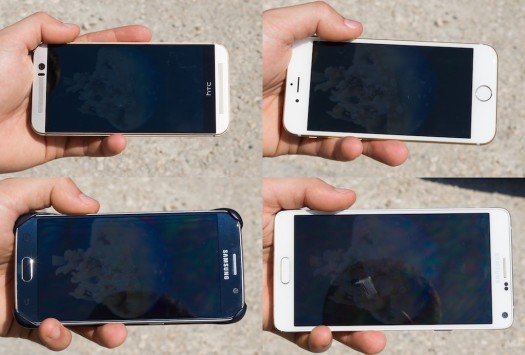 Outdoor-display-visibility-comparison.-HTC-One-M9-is-at-the-top-left-iPhone-6-at-top-right-S6-at-bottom-left-Note-4-at-bottom-right-3-1024x692